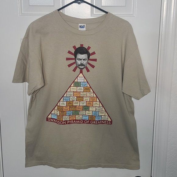 Parks And Recreation - Ron Swanson Pyramid of Excellence Tee Shirt - Large - Picture 1 of 4